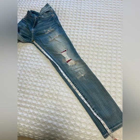 Miss Me Distressed Blue Signature Cuffed Skinny Jeans - Picture 12 of 12